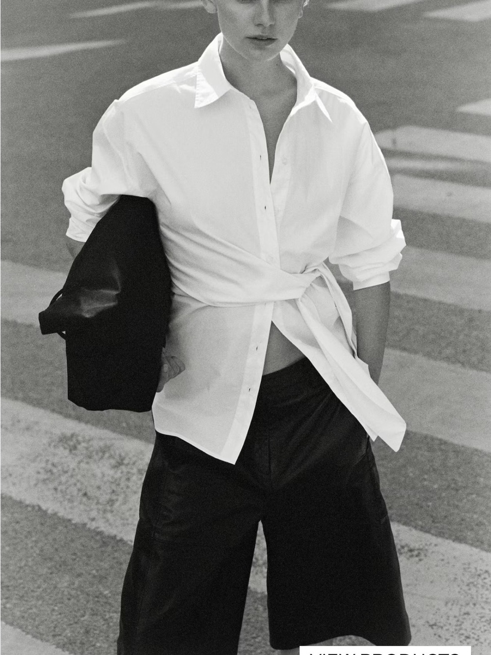 H&M White Tie-Front Women’s Dress Shirt